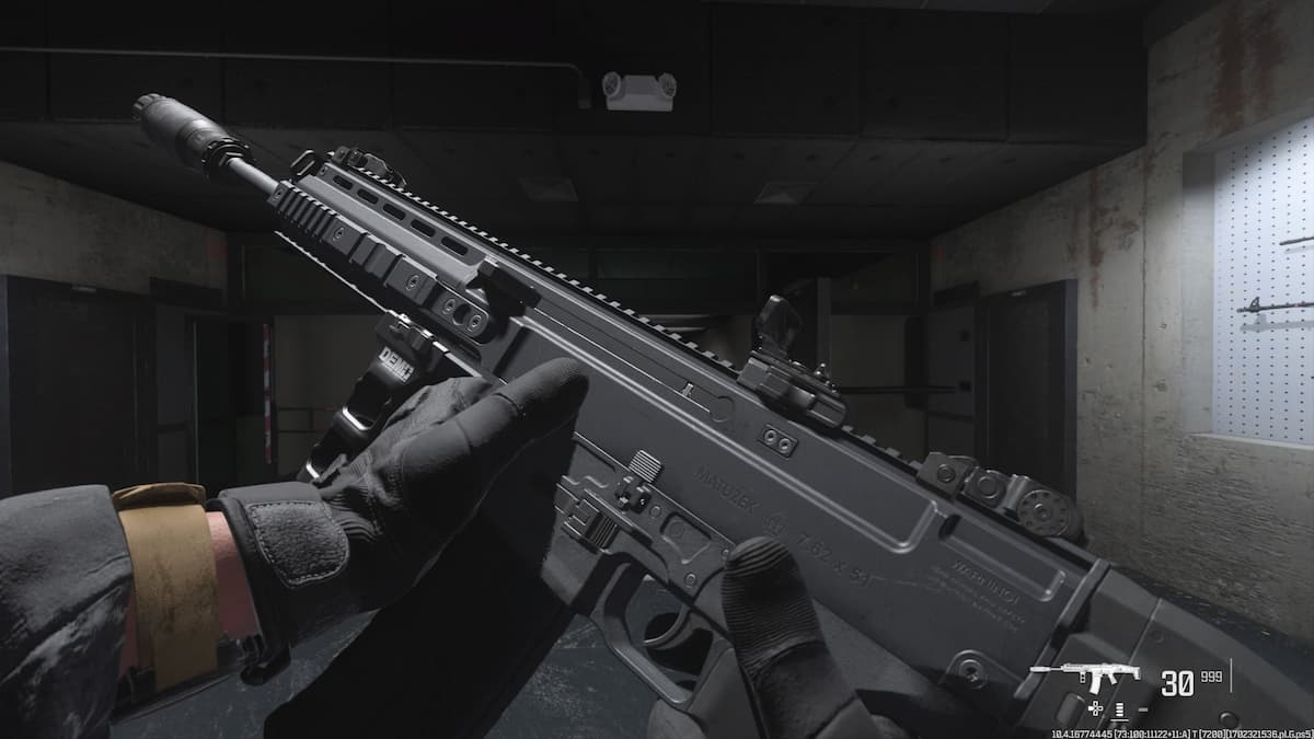 An image of the MTZ-762 battle rifle in Warzone's firing range.