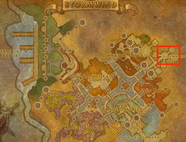 Stormwind map in WoW.