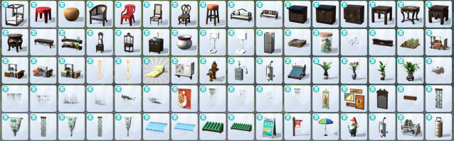 All general furniture in The Sims 4 For Rent.