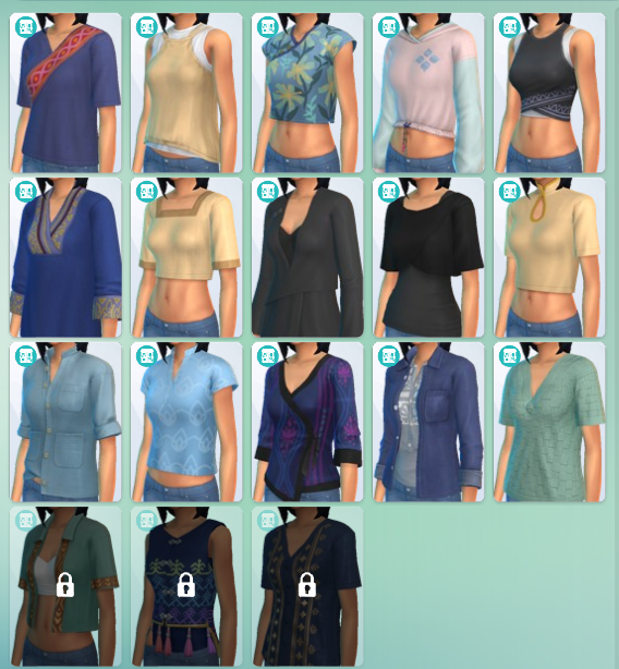 All tops in The Sims 4 For Rent.