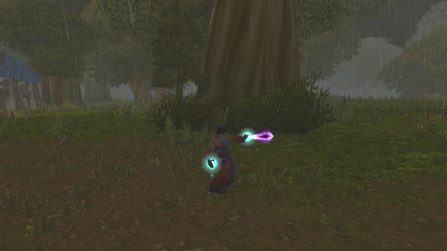 Image of an Arcane Mage in WoW SoD attacking a boar.