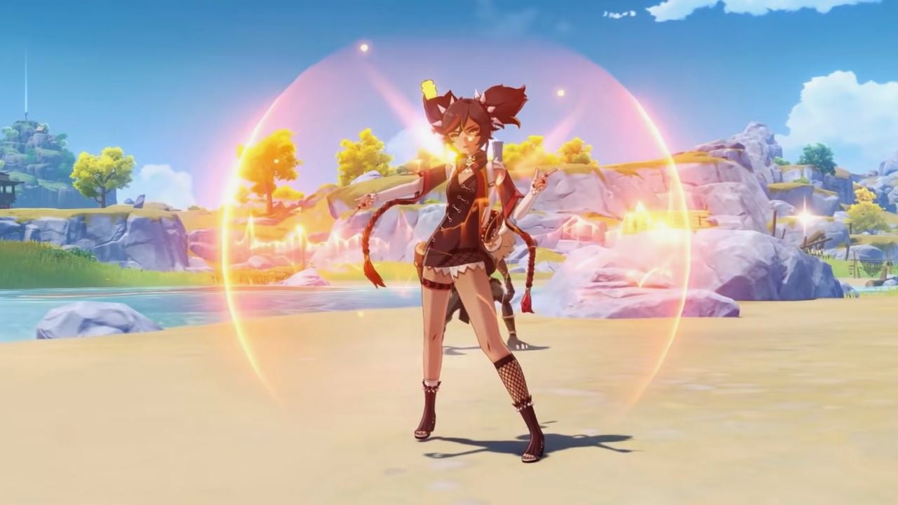 xinyan trailer showcasing fiery moves in Genshin Impact