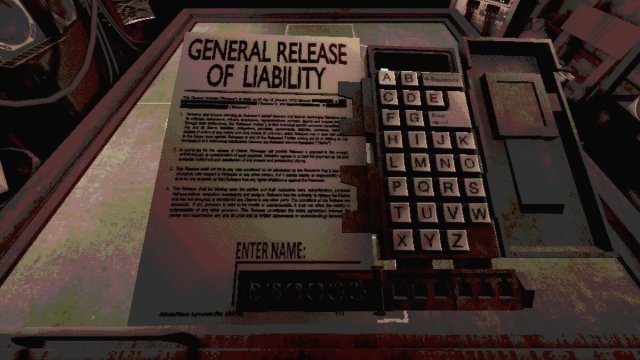 Waiver signing sheet in Buckshot Roulette