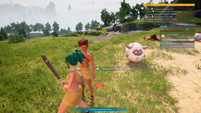 A screenshot of two players interacting with one another in Palworld.