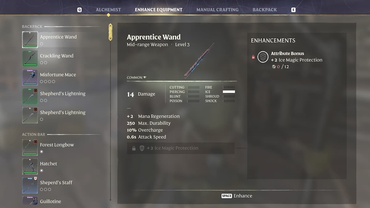 Enshrouded Staff Wand Weapon Enhancements