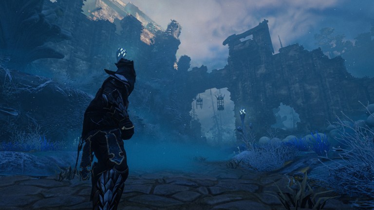 A player in Enshrouded's world.