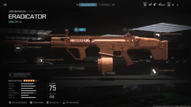 The Eradicator LMG from Call of Duty Modern Warfare 3, with a custom paint work.