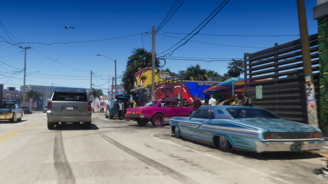 Cars parked nearby a pavement in GTA 6.