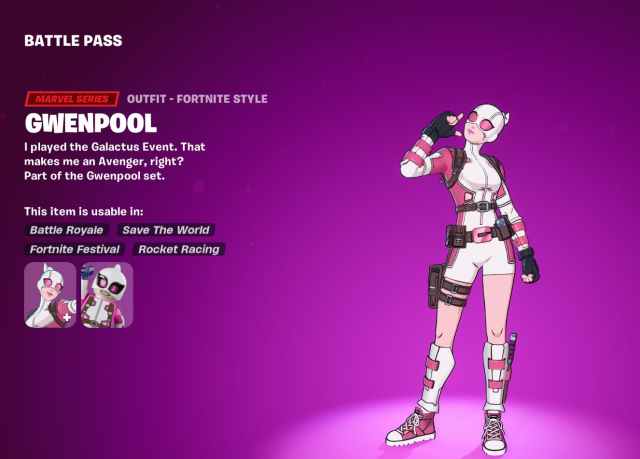 Gwenpool in Fortnite