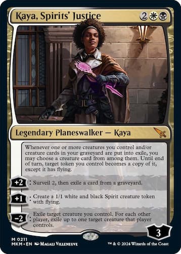 Kaya sensing magic by a window ledge in MTG.