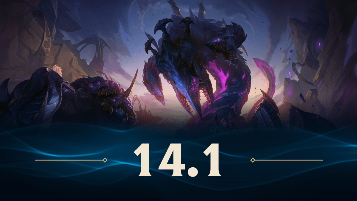 LoL Patch 14.1 preview image showing Baron Nashor and Rift Herald.