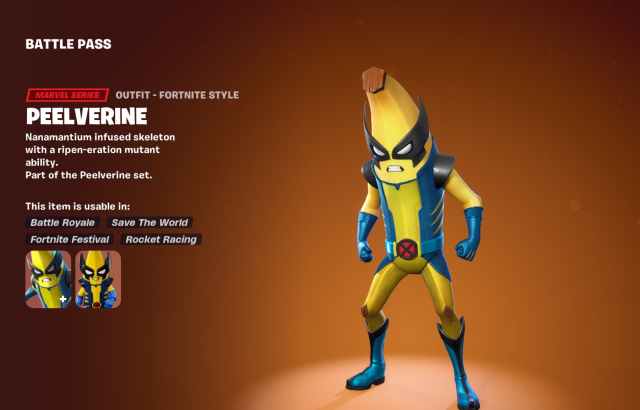 Peelverine outfit in Fortnite