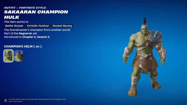 Sakaaran Champion Hulk in Fortnite