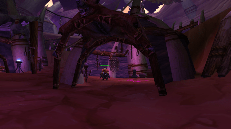 Neeru Fireblade inside his hut in Orgrimmar's Cleft of Shadow in WoW Classic