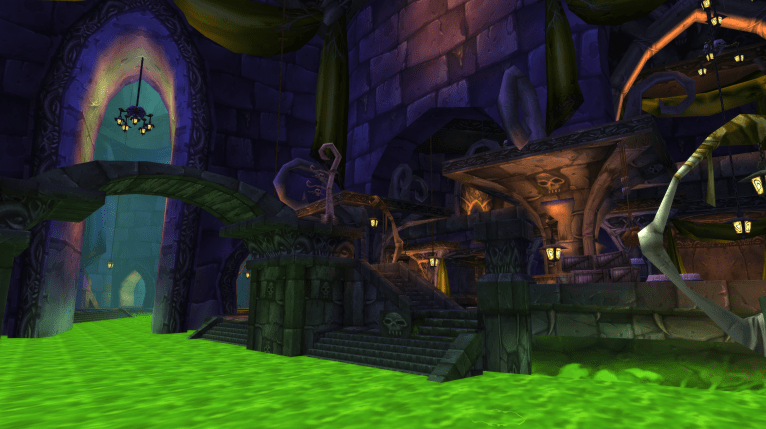 WoW Undercity canals. The city's iconic green slime can be seen in the image's lower third