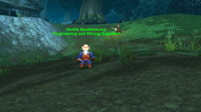 Herble Baubbletump, an engineering vendor in WoW classic found in Darkshire