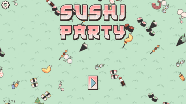 The start screen of Sushi Party.