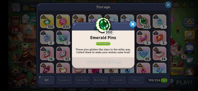 Emerald Pins in Cookie Run Kingdom