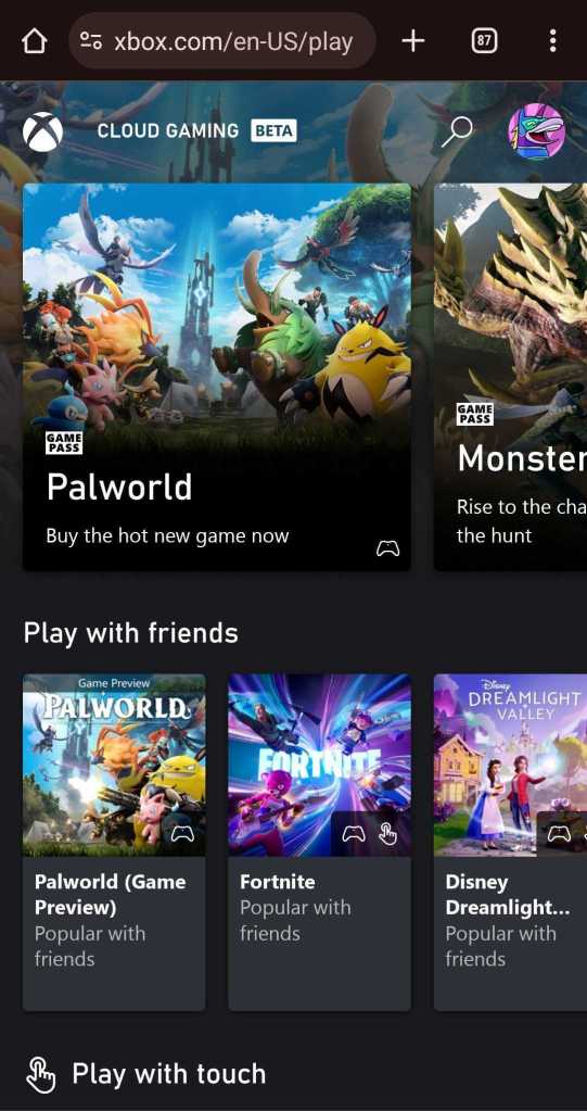 A look at the browser version of Xbox Cloud Streaming.