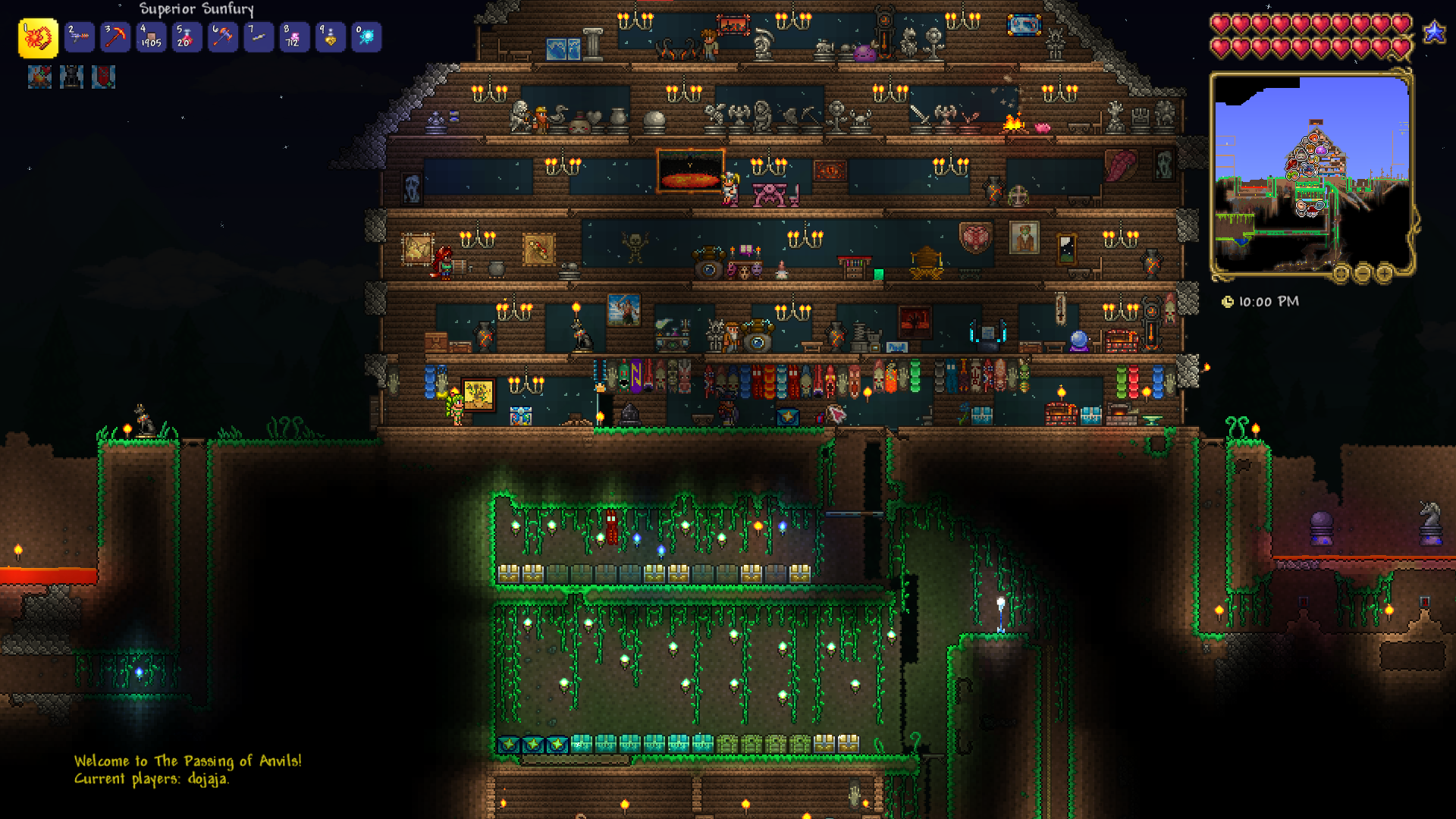 House in Terraria during the night