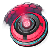 A circular, pink and blue item in Palworld .This is the Ultra shield