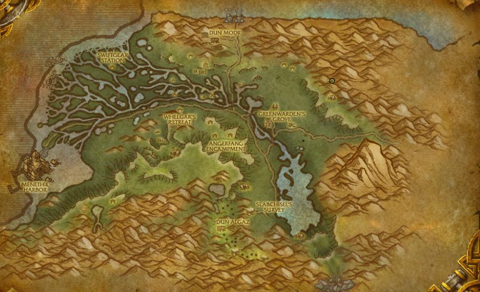 Image of the map of the wetlands in WoW SoD.