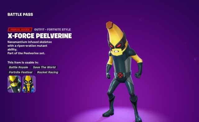 X-Force Peelverine in Fortnite