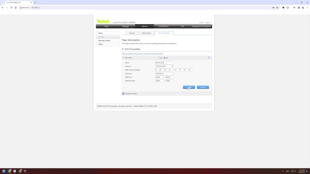 Port forwarding rule for Enshrouded