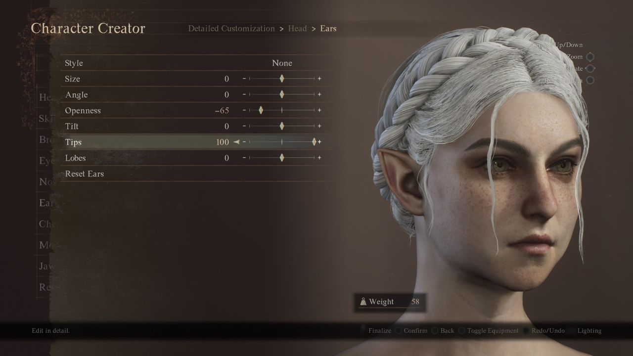 elf character creation screen in dragon's dogma 2