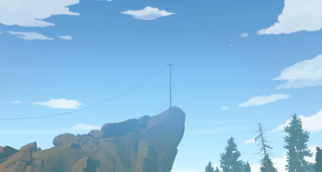 Power line in Firewatch