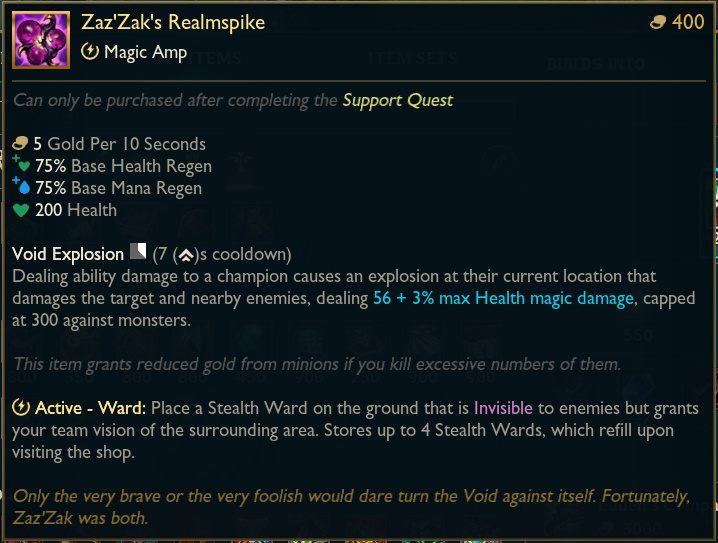 Zaz'Zak's Realmspike in League of Legends