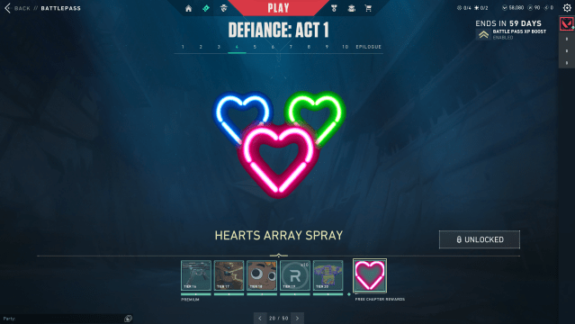 The Hearts Array spray in VALORANT.