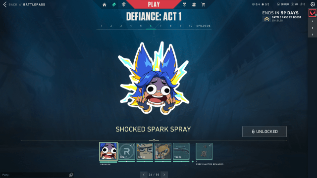 The Shocked Spark spray in VALORANT.