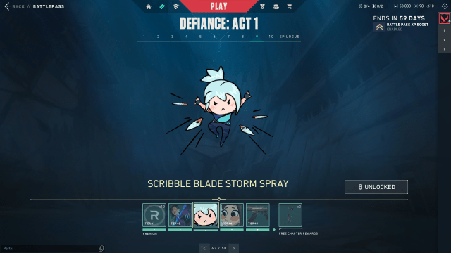 The Scribble Blade Storm spray in VALORANT.