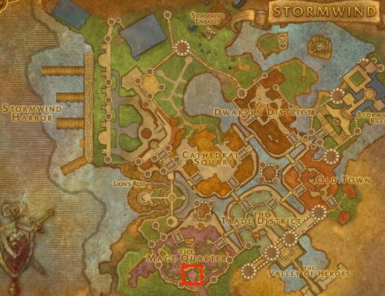 Stormwind map in World of Warcraft.