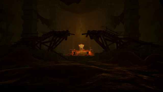Gold Hoarder sitting on the throne in the final Vault