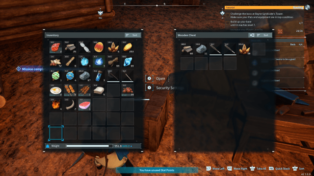 The Storage Chest interface in Palworld.