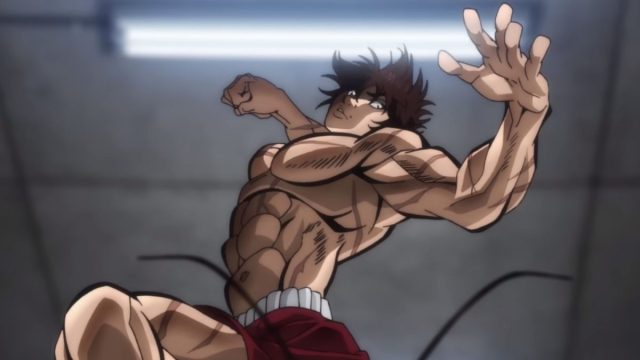 baki hanma readying a punch in baki hanma netflix anime