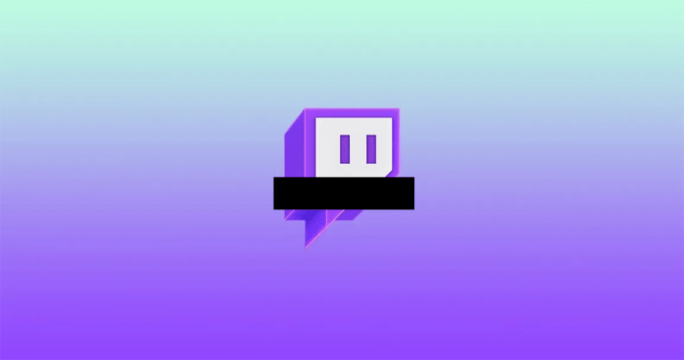 Twitch logo with black censor bar