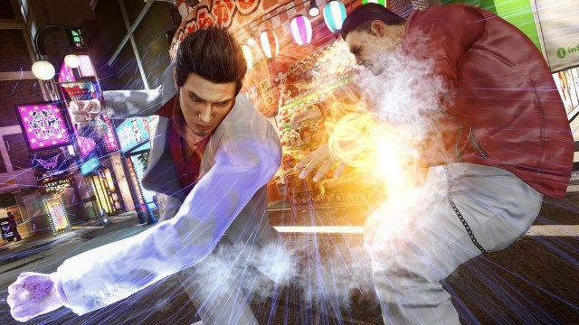 Yakuza Kiwami 2 Kiryu punching a thug