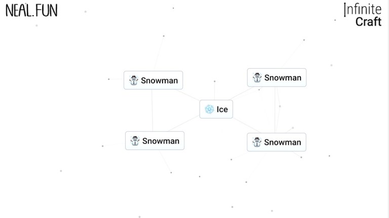 Ice and Snowman in Infinite Craft.