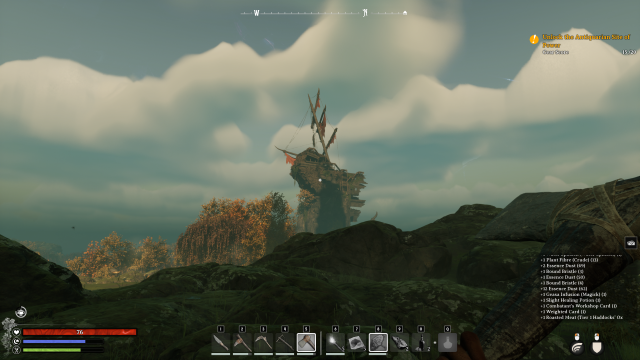 A broken ship on a hill in Nightingale.