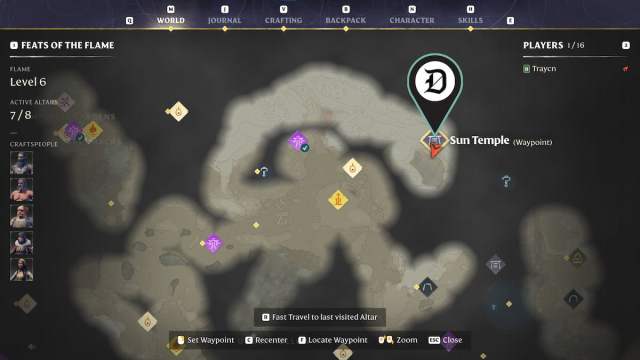 North Sun Temple entrance location in Enshrouded