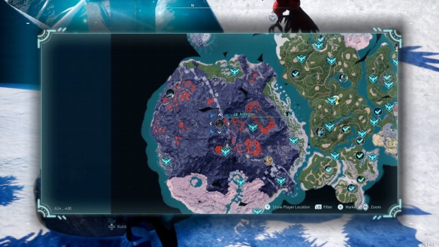 A screenshot showing the Astegon boss fight in Palworld on the map.