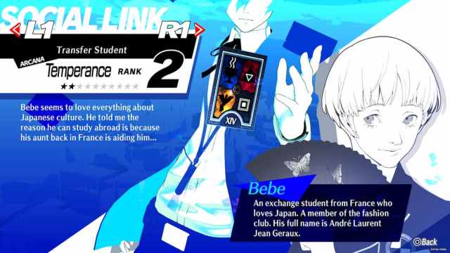 Persona 3 Reload Temperance Arcana status screen