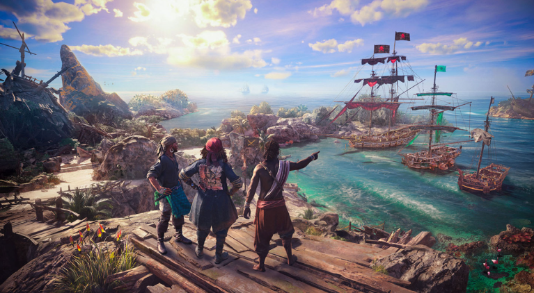 Image of three pirates in Skull and Bones.