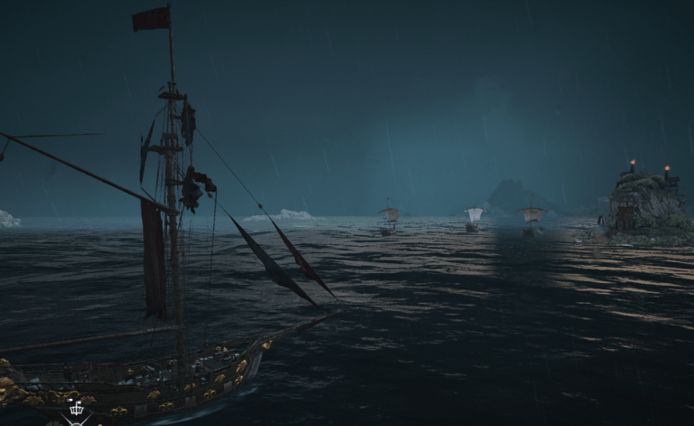 Image of a ship on dark waters in Skull and Bones.