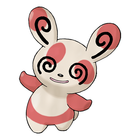 The official art for Spinda, a peculiar Pokémon that always sports a different pattern on its body.