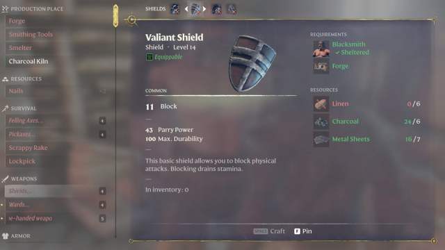 Valiant Shield in Enshrouded