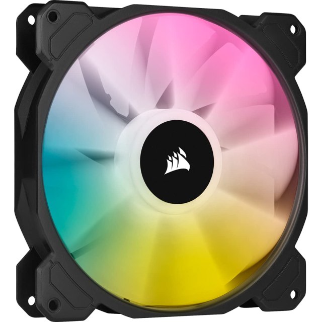 Corsair iCUE SP140 RGB Elite Performance fan on white background